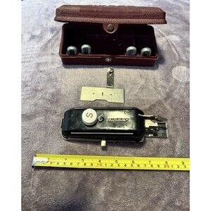 Singer Buttonholer Attachment 160743 Slant Shank Black Good Vintage With Case